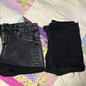 YMI Luxe Charcoal and Black Denim Shorts